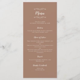 Menú Cena de escritura crema de Boda de Mocha marrón ru