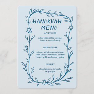 Menú Cena de fiesta de Hanukkah con botánica delicada P