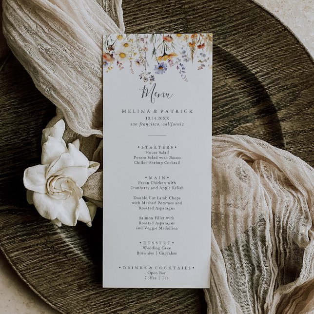 Menú Cena de Flor Silvestre Elegante para el Sol de Oto (Subido por el creador)