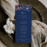 Menú Cena de flores silvestres Boho Multicolor<br><div class="desc">La carta de la cena es de estilo boho multicolor, ideal para un boda rústico. El diseño se compone de una variedad multicolor de flores rosadas, rubíes, violetas, violetas, amarillas, blancas, violetas, rojas y borgoñas. Este menú se puede utilizar para la recepción de bodas, la cena de ensayo, la ducha...</div>