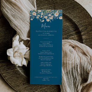 Menú Cena de flores silvestres clásicas de Boho Rubor
