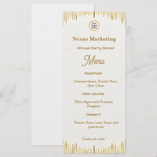 Menú Cena de Gala Corporativa de Arte Deco Moderno en O