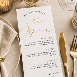 Menú Cena de la Compañía de Efecto Dorado de Evento Emp