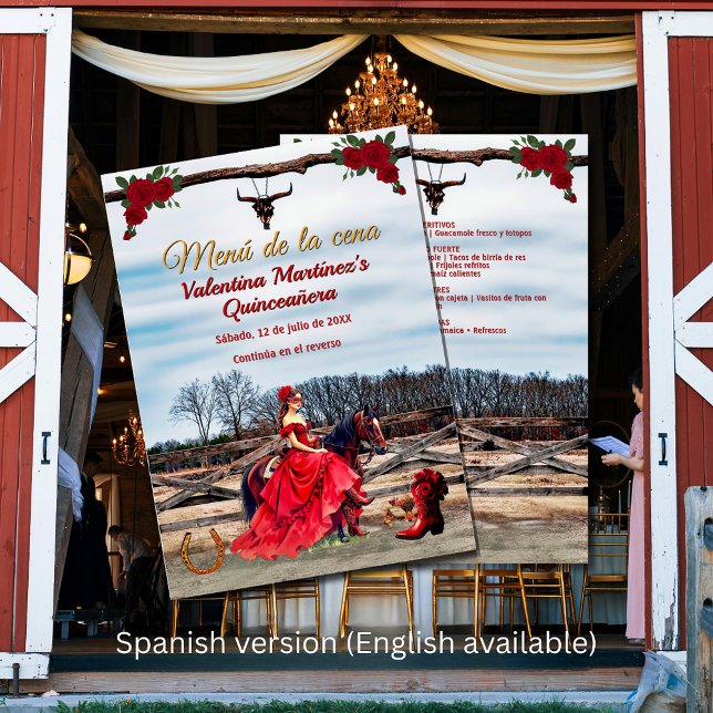 Menú Cena de Mascarada de Quinceañera en el Rancho (Cena de Mascarada de Quinceañera en el Rancho Menu)