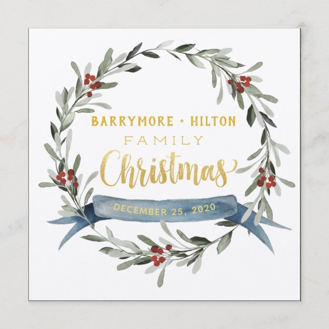 Menú Cena de Navidades elegantes de la lona dorada (Anverso)