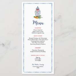 Menú Cena de Navidades Ginger Jar azules y blancos