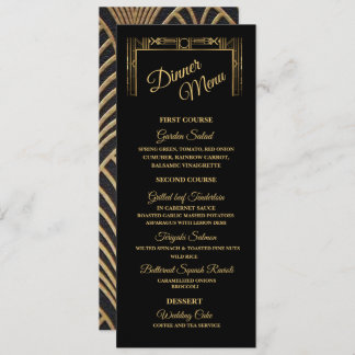Menú Cena elegante Art Decó Gatsby