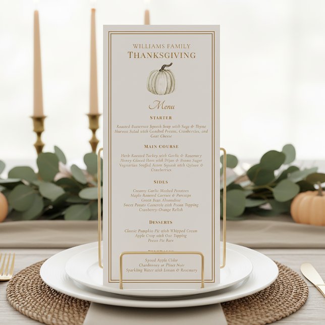 Menú Cena elegante de Acción de Gracias de otoño calaba (Subido por el creador)