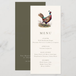 Menú Cena elegante de caza de faisán rústico de otoño