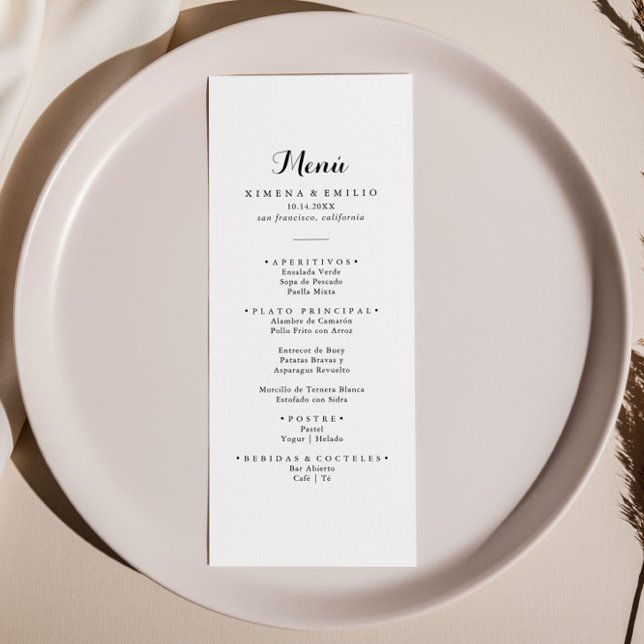 Menú Cena española minimalista (Subido por el creador)