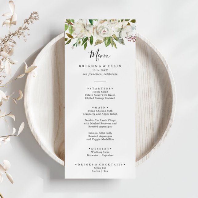 Menú Cena floral Peony en invierno blanco (Subido por el creador)