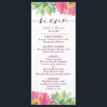 Menú Cena floreciente de Moda y Rubor con flores rosas<br><div class="desc">Moda floreciente Mint & Rubor Pink Watercolor Floral Design con suculentos pintados, hojas y flores de peonía. Un toque fresco y natural para un boda primaveral o veraniego, con paleta de colores pastel: Rubor rosa, verde menta, melocotón y borgoña. Elementos florales pintados a mano, fuente de escritura moderna y de...</div>