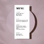Menú Cena Minimalista moderna y negra básica en negrita<br><div class="desc">Tipografía audaz Menú de cena Minimalista moderno negro y blanco</div>