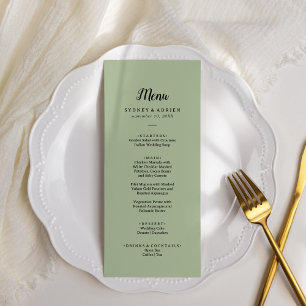 Menú Cena Minimalista simple Boda de sabios