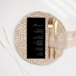 Menú Cena moderna Minimalista de Bodas negros<br><div class="desc">Diseñado para coordinar con para la colección de invitaciones a bodas "Pure". Para cambiar detalles, haga clic en "Detalles". Para mover el texto o cambiar el tamaño, la fuente o el color, haga clic en "Editar usando la herramienta de diseño". Vea el enlace de la colección en esta página para...</div>