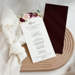 Menú Cena rústica con flores y follaje botánico<br><div class="desc">Esta carta rústica floral y botánica para cenar es perfecta para un boda moderno. El diseño presenta flores y follaje pintados a mano y coloridos, elegantemente dispuestos en bonitos ramos. Este menú se puede utilizar para la recepción de bodas, la cena de ensayo, la ducha de novia o cualquier evento....</div>