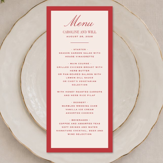 Menú Ceremonia de boda o recepción clásica elegante (Subido por el creador)