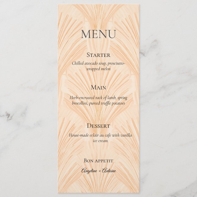 Menú Champagne Tastes Elegant Minimalist (Anverso)