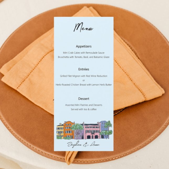 Menú Charleston para diseño acuarela Boda (Subido por el creador)