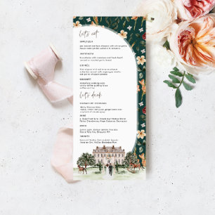 Menú Chateau elegante   Boda de Mano de Agua Inglés