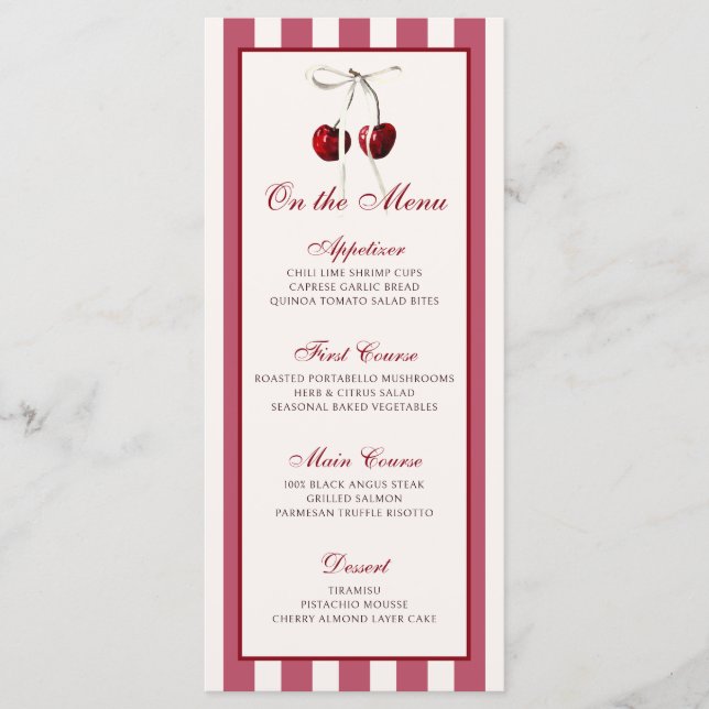 Menú Cherry Striped (Anverso)