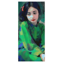 Chica con vestido verde