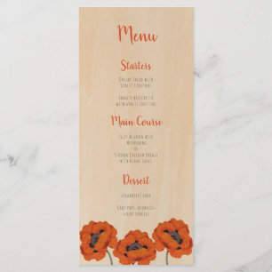 Menú Chica de bautismo rústico lapida manuscrita roja d