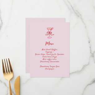 Menú Chicas Cocktail Brunch Pink Red Handwriter