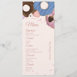 Menú Chicas Dulce Donut Pastel Cumpleaños