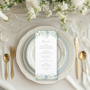 Menú Chloe Simple Elegante Eucalyptus Greenery Boda