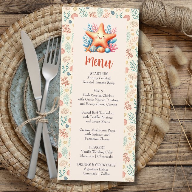 Menú Chupito de bebé personalizado con estrella de mar  (Subido por el creador)
