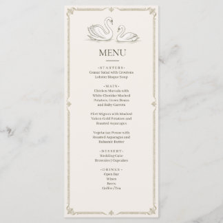 Menú Cisne elegante | Boda con dinero antiguo