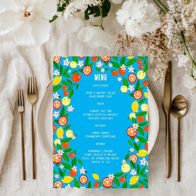Menú Citrus Celebration PERSONALIZADO Negrita Summer LE (Citrus Celebration CUSTOM Bold Summer LEMON LIME ORANGE Menu
)