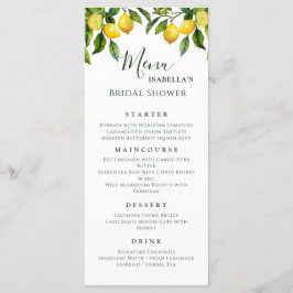 Menú Citrus Lemon Bridal Shower