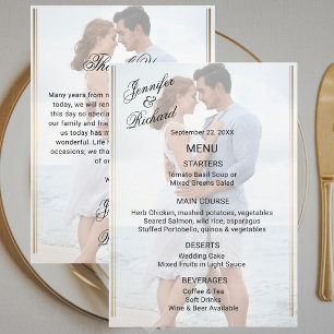 Menú Clásica Elegancia Foto & Agradecimiento Boda