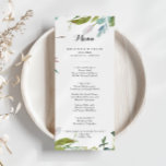 Menú Clásica vegetación tropical moderna Cena de caligr<br><div class="desc">Esta elegante carta de menú para cenas con caligrafía tropical es perfecta para un boda moderno. El diseño se basa en hojas tropicales verdes con un toque de flores rosadas. Este menú se puede utilizar para la recepción de bodas, la cena de ensayo, la ducha de novia o cualquier otro...</div>