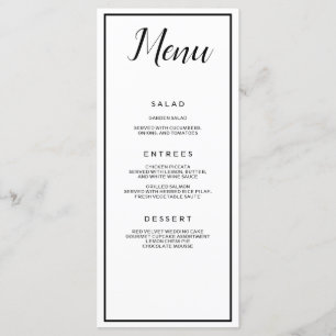 Menú Clásico blanco y negro