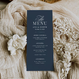 Menú Clásico de Lujo | Boda elegante de azul marino