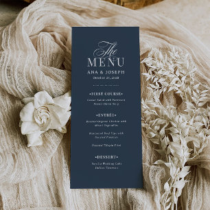 Menú Clásico de Lujo   Boda elegante de azul marino