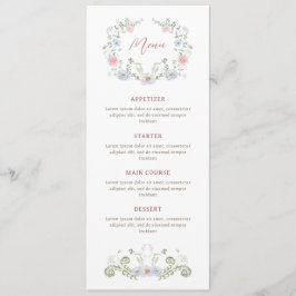 Menú Clásico de marco floral elegante
