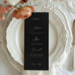 Menú Clásico elegante Boda de caligrafía de oro negro<br><div class="desc">parte de una colección *no Relieve metalizado real</div>
