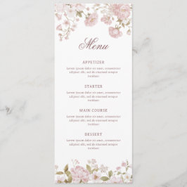 Menú Clásico Flores Rosadas