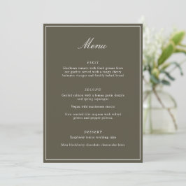 Menú Clásico Formal Frontera Oliva Escritura Elegante B