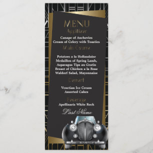 Menú clásico Gatsby Deco Limo negro Boda