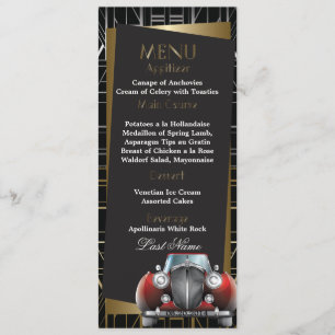 Menú clásico Gatsby Deco Red Limo Boda