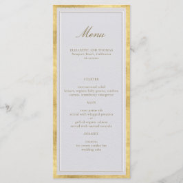 Menú Clásico Moderno Boda Formal Elegante Marfil Dorado