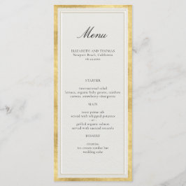 Menú Clásico Moderno Formal Boda Falso Oro Ecru