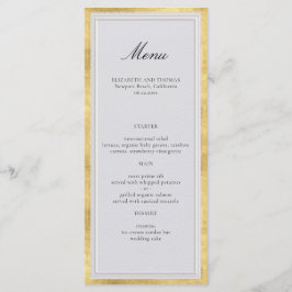 Menú Clásico Moderno Formal Boda Marfil Dorado Elegante
