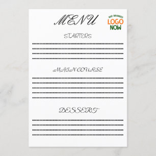 MENÚ CLIENTE DE MODA BLANCO LIMPIO CONTEMPORÁNEO SIMPLE