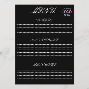 MENÚ CLIENTE FASHIONABLE NEGRO LIMPIO CONTEMPORÁNEO SIM